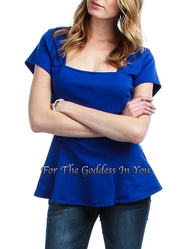 royal blue peplum top plus size